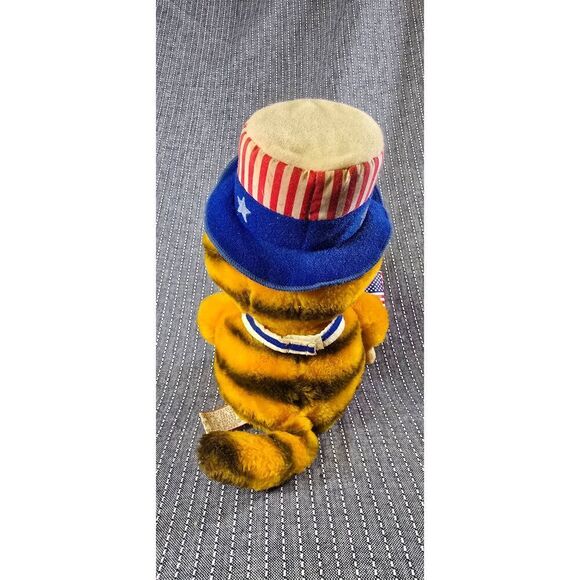 Vintage 1981 Dakin Garfield Patriotic Uncle Sam Plush Stuffed Animal 8" Flag - Picture 4 of 11